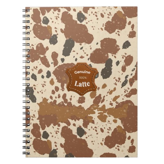 Genuine 100% Latte | Cowhide Coffee Aesthetic Notizblock (Vorderseite)