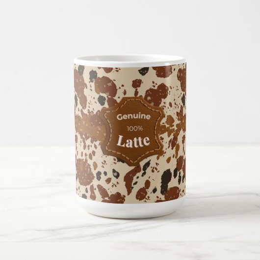 Genuine 100% Latte Cowhide Pattern Mug | Neutral Kaffeetasse (Mittel)