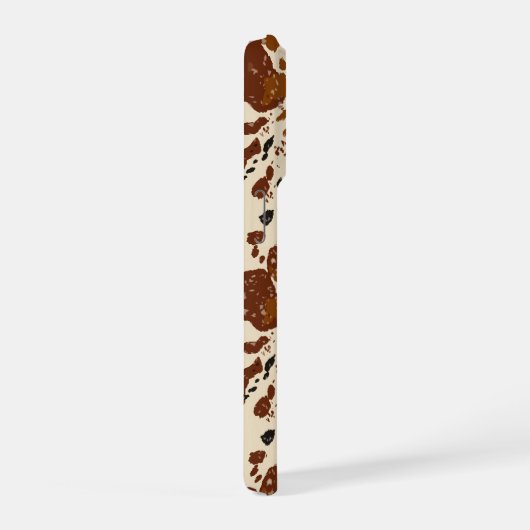 Genuine 100% Latte Cowhide Pattern | Neutral  iPhone Hülle (Rechte Seite)