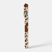 Genuine 100% Latte Cowhide Pattern | Neutral  iPhone Hülle (Linke Seite)