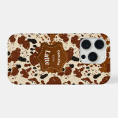 Genuine 100% Latte Cowhide Pattern | Neutral  iPhone Hülle (Rückseite (Horizontal))
