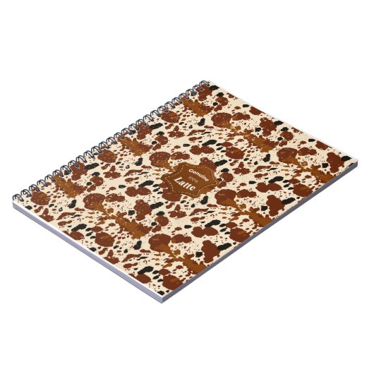 Genuine 100% Latte Cowhide Pattern | Neutral  Notizblock (Linke Seite)
