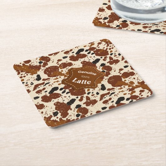 Genuine 100% Latte Cowhide Pattern | Neutral  Untersetzer (angewinkelt)