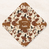 Genuine 100% Latte Cowhide Pattern | Neutral  Untersetzer (Vorderseite)