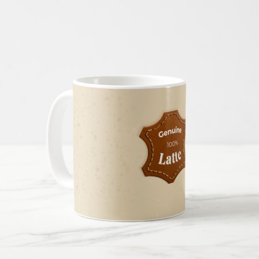 Genuine 100% Latte Neutral Pattern Mug Kaffeetasse (Vorderseite Links)