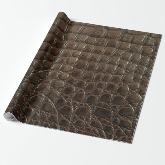 Genuine brown alligator leather, close up to show geschenkpapier (Ungerollt)