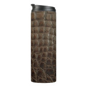 Genuine brown alligator leather, close up to show thermosbecher (Nach rechts gedreht)