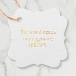 Genuine Heroes Foil Favor Tag