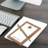 Genuine Leather Look Monogram Name Post-it Klebezettel