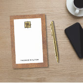 Genuine Leather Look Monogram Name Post-it Klebezettel