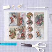 Genuine (nicht KI) Robin Bird Ephemera Fussy Cuts Seidenpapier (Handwerk)