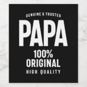 Genuine und Trusted Papa | Father Gift Weinetikett (Einzelnes Label)