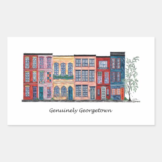 Genuinely Georgetown Rechteckiger Aufkleber (Vorderseite)