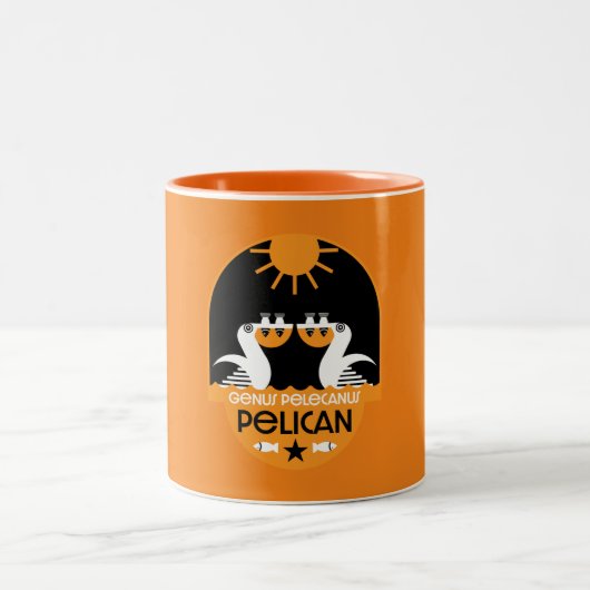 Genus Pelecanus Bird Art Zweifarbige Tasse (Mittel)