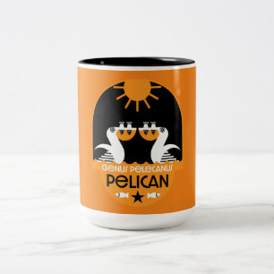 Genus Pelecanus Bird Art Zweifarbige Tasse