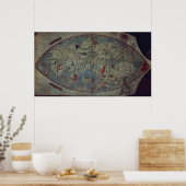 Genusche Weltkarte entworfen von Toscanelli Poster (Küche)