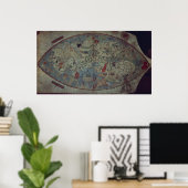 Genusche Weltkarte entworfen von Toscanelli Poster (Heimbüro)