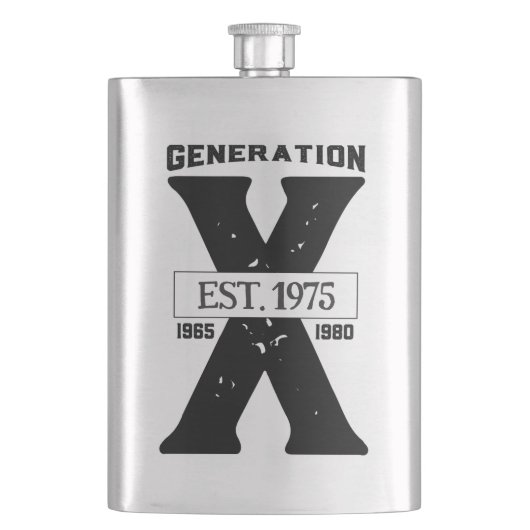 GenX Black Personalisiert Large Classic Flask Flachmann (Vorderseite)