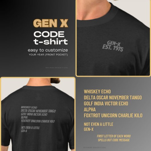 GenX Code T - Shirt Black & Gray