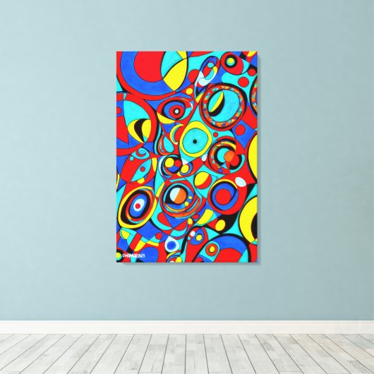 GEO_005, Abstrakt geometrische Farbkanvas Leinwanddruck (Insitu (Holzboden))