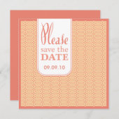 Geo Abstrakt Coral Save the Date einladen (Vorne/Hinten)