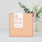 Geo Abstrakt Coral Save the Date einladen (Stehend Vorderseite)