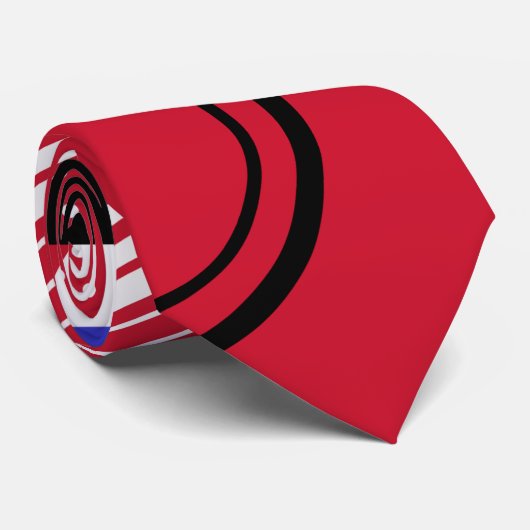 Geo abstraktes rotes Schwarzweiss Krawatte (Gerollt)
