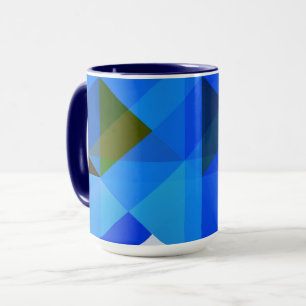 Geo Art Blue Color Block Tasse