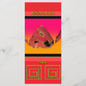 Geo Bamboo Maze Teapot Red Caterer Menükarte (Rückseite)