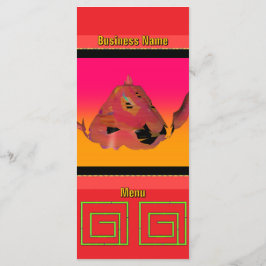 Geo Bamboo Maze Teapot Red Caterer Menükarte