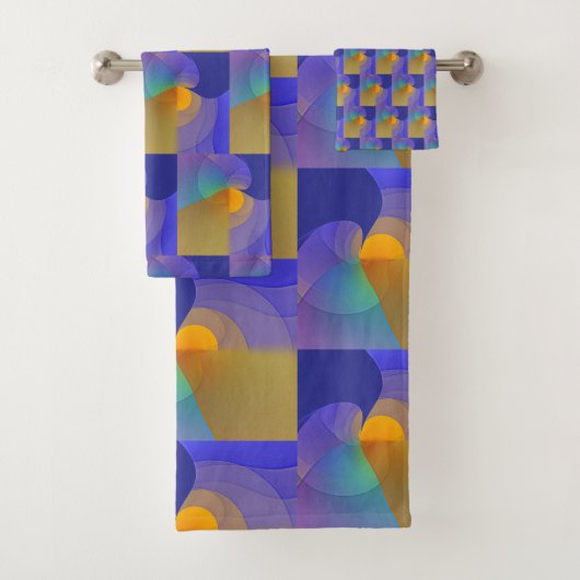Geo Blue Reflexionen Badhandtuch Set (Insitu)
