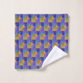 Geo Blue Reflexionen Badhandtuch Set (Waschlappen)