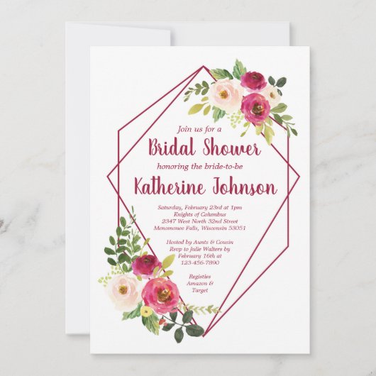 Geo Brautparty Einladung (Vorderseite)