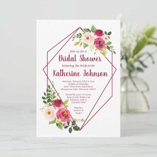 Geo Brautparty Einladung (Stehend Vorderseite)