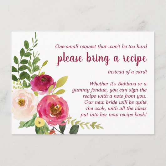 Geo Brautparty Rezept Begleitkarte (Vorderseite)