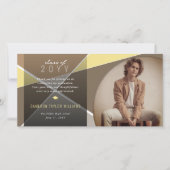 Geo Brown Criss Cross Color Block Foto Abschluss Dankeskarte (Vorderseite)