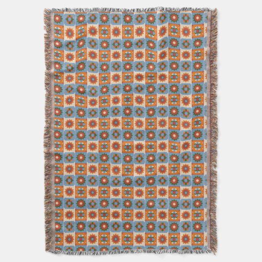 Geo-Celestial Repeat Muster Throw Blanket Decke (Vorderseite Vertikal)