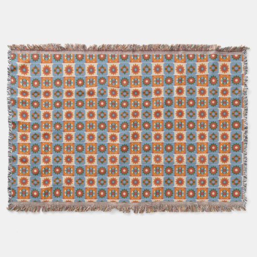 Geo-Celestial Repeat Muster Throw Blanket Decke (Vorderseite)
