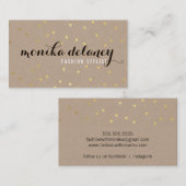 GEO CONFETTI GOLD stylish trendy coolen Kraftsack Visitenkarte (Vorne/Hinten)