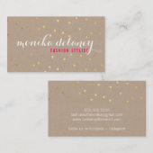GEO CONFETTI GOLD stylish trendy coolen Kraftweiß Visitenkarte (Vorne/Hinten)