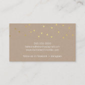 GEO CONFETTI GOLD stylish trendy coolen Kraftweiß Visitenkarte (Rückseite)