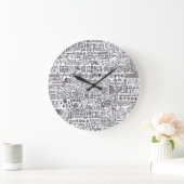 Geo Design abstrakte Muster. Große Wanduhr (Zuhause)