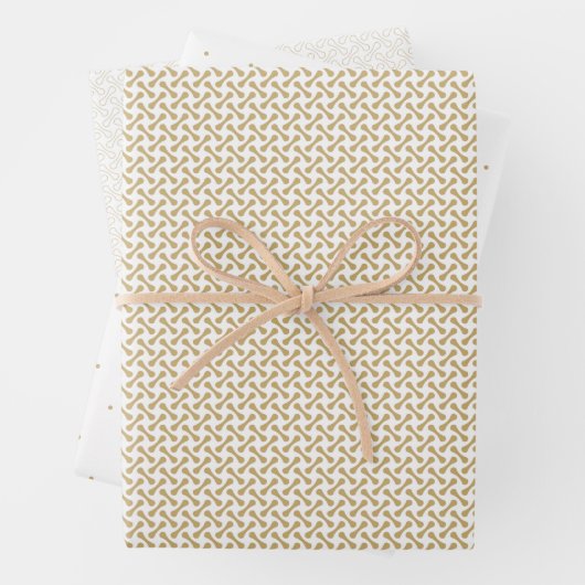 Geo Dot verbindet Gold und Weiß Geschenkpapier Set (Beispiel)