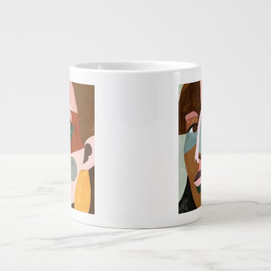 Geo Face Jumbo-Tasse (Vorderseite)