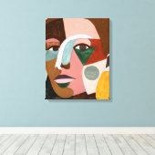 Geo Face Leinwanddruck (Insitu (Holzboden))