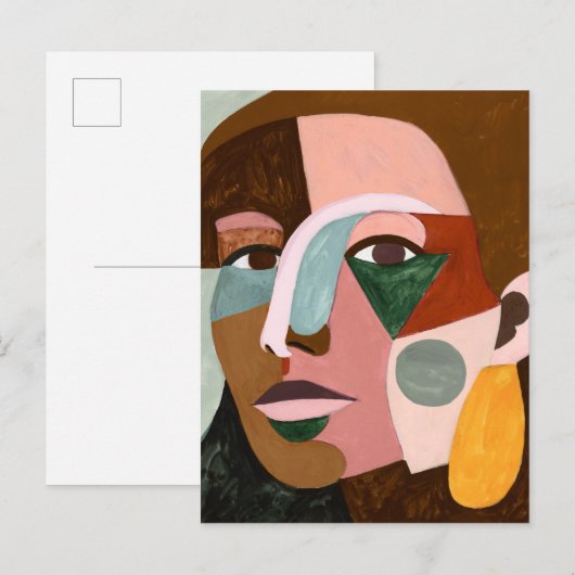 Geo Face Postkarte (Vorne/Hinten)
