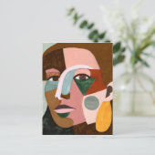 Geo Face Postkarte (Stehend Vorderseite)