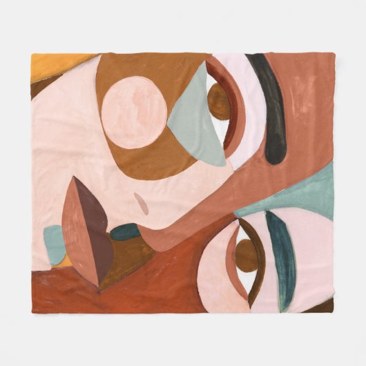 Geo Face Upclose Fleecedecke (Vorderseite (Horizontal))