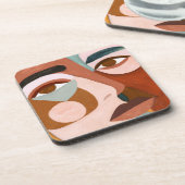 Geo Face Upclose Getränkeuntersetzer (Linke Seite)