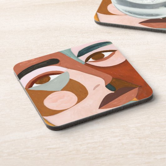 Geo Face Upclose Getränkeuntersetzer (Linke Seite)